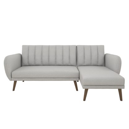 An Image of Brittany Linen Corner Sofa Bed Green