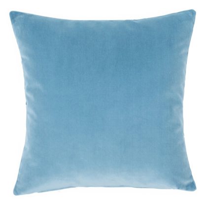 An Image of Heal's Velvet Cushions Slate Blue 60 x 60cm