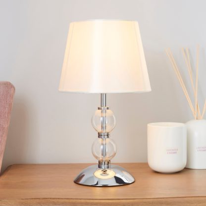 An Image of Rosie Glass Ball Table Lamp Cream