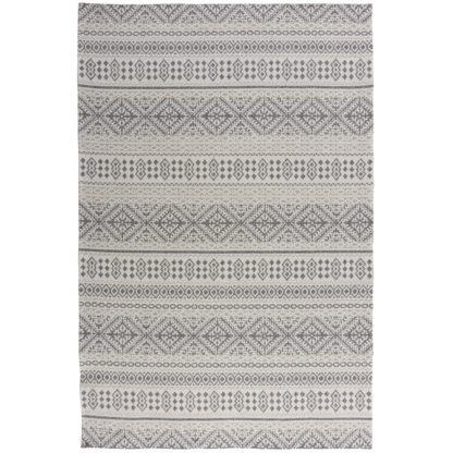 An Image of Skandi Cotton Blend Rug Cream and Grey