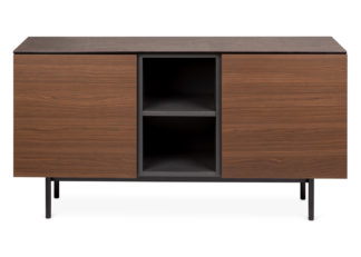 An Image of Heal's Massa Sideboard Bronze Ceramic Top Walnut