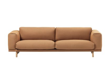 An Image of Muuto Rest 3 Seater Sofa Steelcut Trio 515 Pink