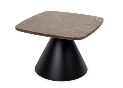 An Image of Heal's Cezanne Square Side Table Black Marble Brass Frame