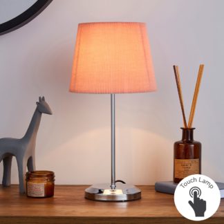 An Image of Jali Pink Touch Dimmable Table Lamp Pink