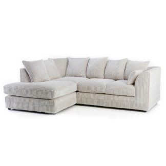 An Image of Chicago Jumbo Cord Left Hand Corner Sofa Cream