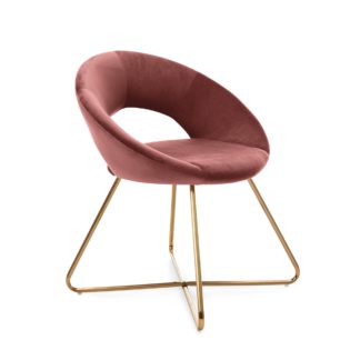 An Image of Stella Chair Rose Velvet Pink Blush