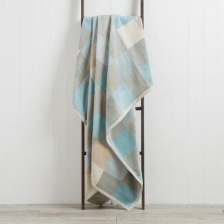 An Image of Thermosoft Squares 220cm x 240cm Blanket Duck Egg Blue