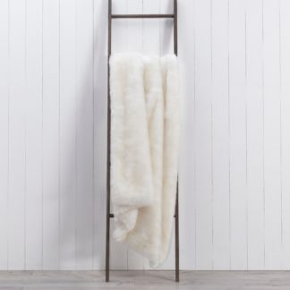 An Image of Alanna White Faux Fur 130cm x 180cm Throw White