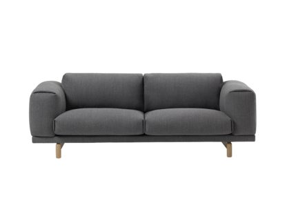 An Image of Muuto Rest 2 Seater Sofa Kvadrat Hallingdal 457 Yellow