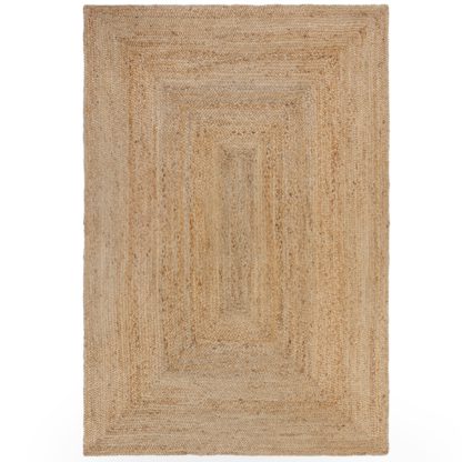 An Image of Jute Design Woven Rug Brown