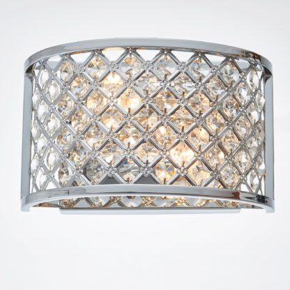 An Image of Endon Hudson 2 Light Crystal Wall Light Chrome