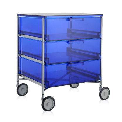 An Image of Kartell Mobil 2 Drawer Clear Blue