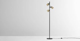 An Image of Seppo Floor Lamp, Black and Antique Brass