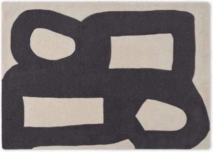 An Image of Maali Handtufted Wool Rug, Large 160 x 230cm, Ecru & Charcoal Grey
