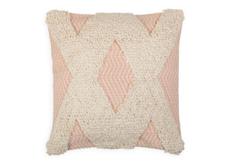 An Image of Heal's Tufted Geo Cushion Pink 50 x 50cm