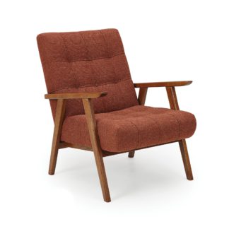 An Image of Arkin Wooden Frame Accent Chair - Orange Orange