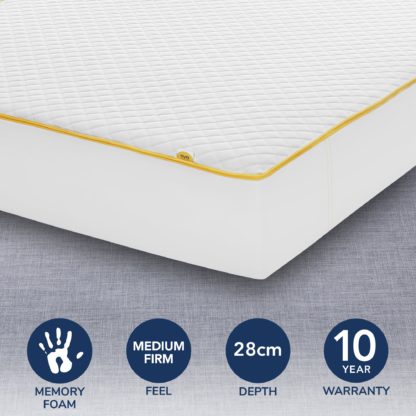 An Image of Eve Premium Memory Foam Mattress White and Yellow