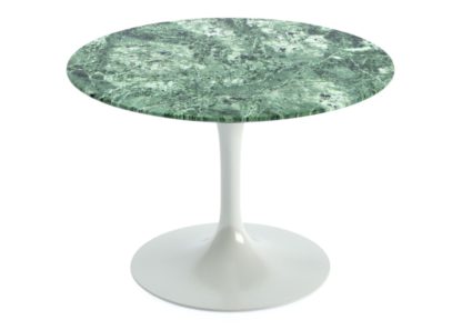 An Image of Knoll Saarinen Round Coffee Table Arabescato Coated Marble