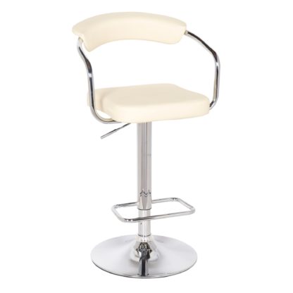 An Image of Houston Bar Stool Cream PU Leather Cream (Natural)