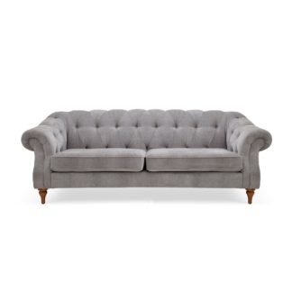 An Image of Aubrey Chesterfield 3 Seater Sofa Grey