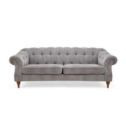 An Image of Aubrey Chesterfield 3 Seater Sofa Grey