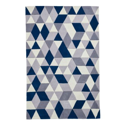 An Image of Hong Kong 3653 Rug Navy and White