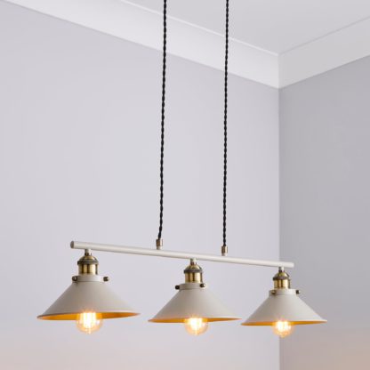 An Image of Logan 3 Light Diner Ceiling Fitting Mushroom