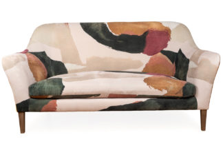 An Image of Heal's Wallis 3 Seater Sofa Smart Luxe Velvet Aura Print Black Feet
