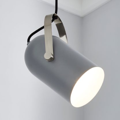 An Image of Cameron Camera Head Pendant Ceiling Fitting Grey