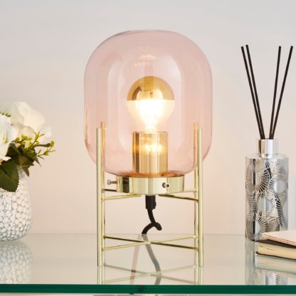 An Image of Dayo Table Lamp Pink Chrome