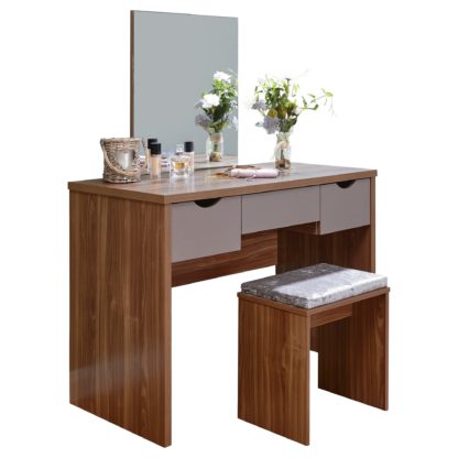 An Image of Elizabeth Dressing Table Set Walnut (Brown)