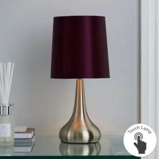 An Image of Rimini Blackcurrent Touch Dimmable Lamp Dark Purple