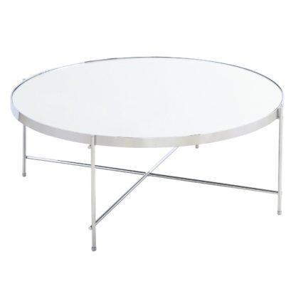 An Image of Oakland Circular Chrome Coffee Table Silver