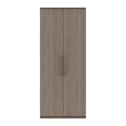 cdff3dad687b272145fc1daca64b4f29d0b123eb4e55b2f60c107b6385b5aef3-1.jpg An Image of Parker Beige 2 Door Wardrobe Dark Wood (Brown)