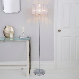 An Image of Riah Jewel Ivory Floor Lamp Cream