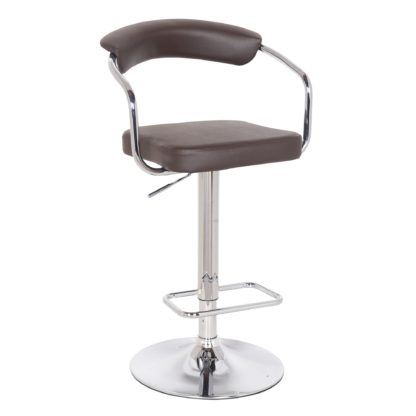 An Image of Houston Bar Stool Brown PU Leather Brown