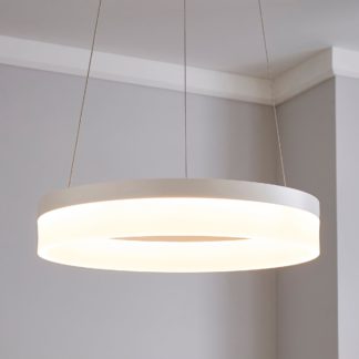 An Image of Mickie 1 Light Integrated LED Hoop White Ceiling Fitting White