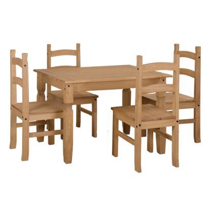 An Image of Corona Small Rectangular Table Dining Set Natural