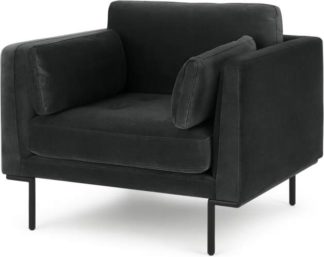 An Image of Harlow Armchair, Midnight Grey Velvet