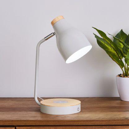 An Image of Imogen Phone Charger Table Lamp White