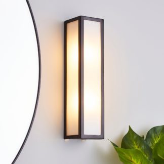 An Image of Fletcher Boxed Bathroom Wall Light Black Black