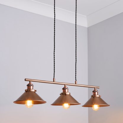 An Image of Logan 3 Light Diner Ceiling Fitting Mushroom