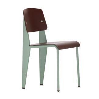 An Image of Vitra Standard Sp Chair Teak Brown/Mint