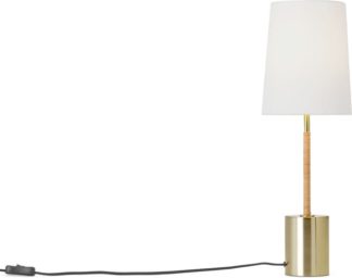 An Image of Lou Table Lamp, Rattan & Brass