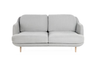 An Image of Fritz Hansen Lune 2 Seater Sofa Linara Eucalypytus Oak Legs