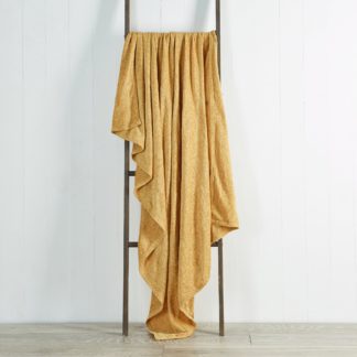 An Image of Chenille Ochre Throw Yellow
