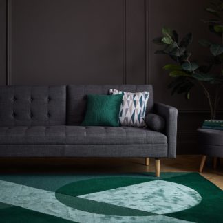 An Image of Taro Wool Mix Rug Green and Grey