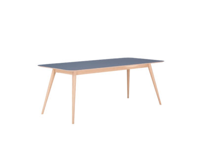 An Image of Gazzda Linn Dining Table Dark Olive Linoleum 160x90x75cm