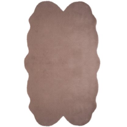 An Image of Supersoft Faux Fur Quad Rug Cream