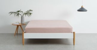 An Image of Brisa 100% Linen Fitted Sheet, Kingsize, Dusky Pink